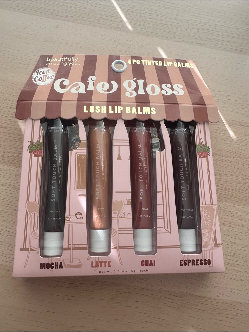 cafe gloss Lush Lip Balms - Mocha Latte Chai Espresso (4-Pack)